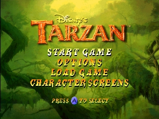 Tarzan title screen for Nintendo 64